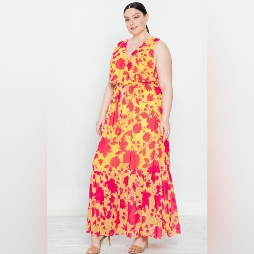 $75 Jealous Tomato Floral Maxi Dress